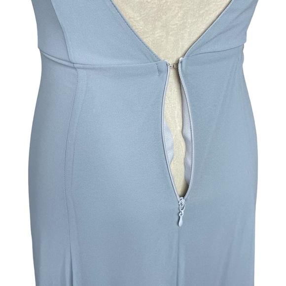 Show me your Mumu Jenn Maxi Dress Steel Blue Chiffon - Picture 2 of 8